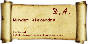 Wunder Alexandra névjegykártya